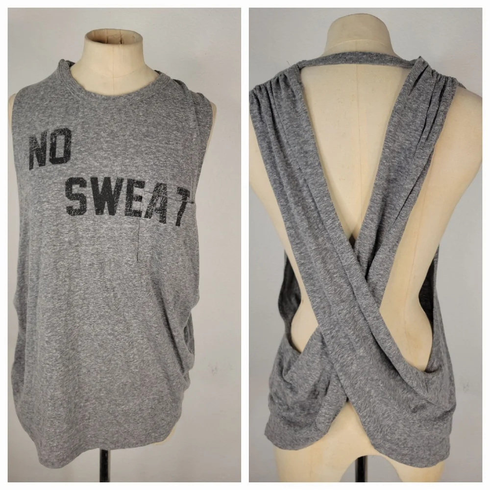 Free People Movement Sz L Pocket Tank Top Open Back No Sweat